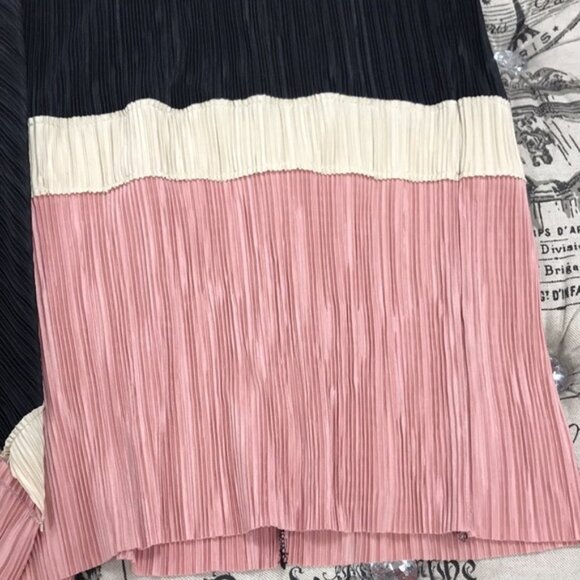 Alfani Asymmetric Pleated Colorblock Skirt - Picture 4 of 5